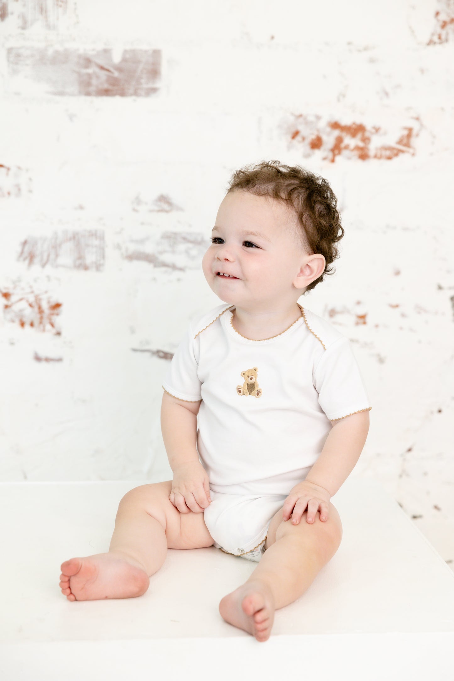 teddy bear short sleeve bodysuit