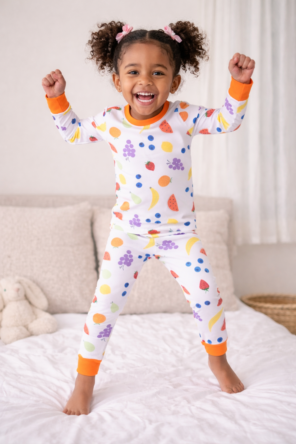 vitamin c orange long sleeve pajama set