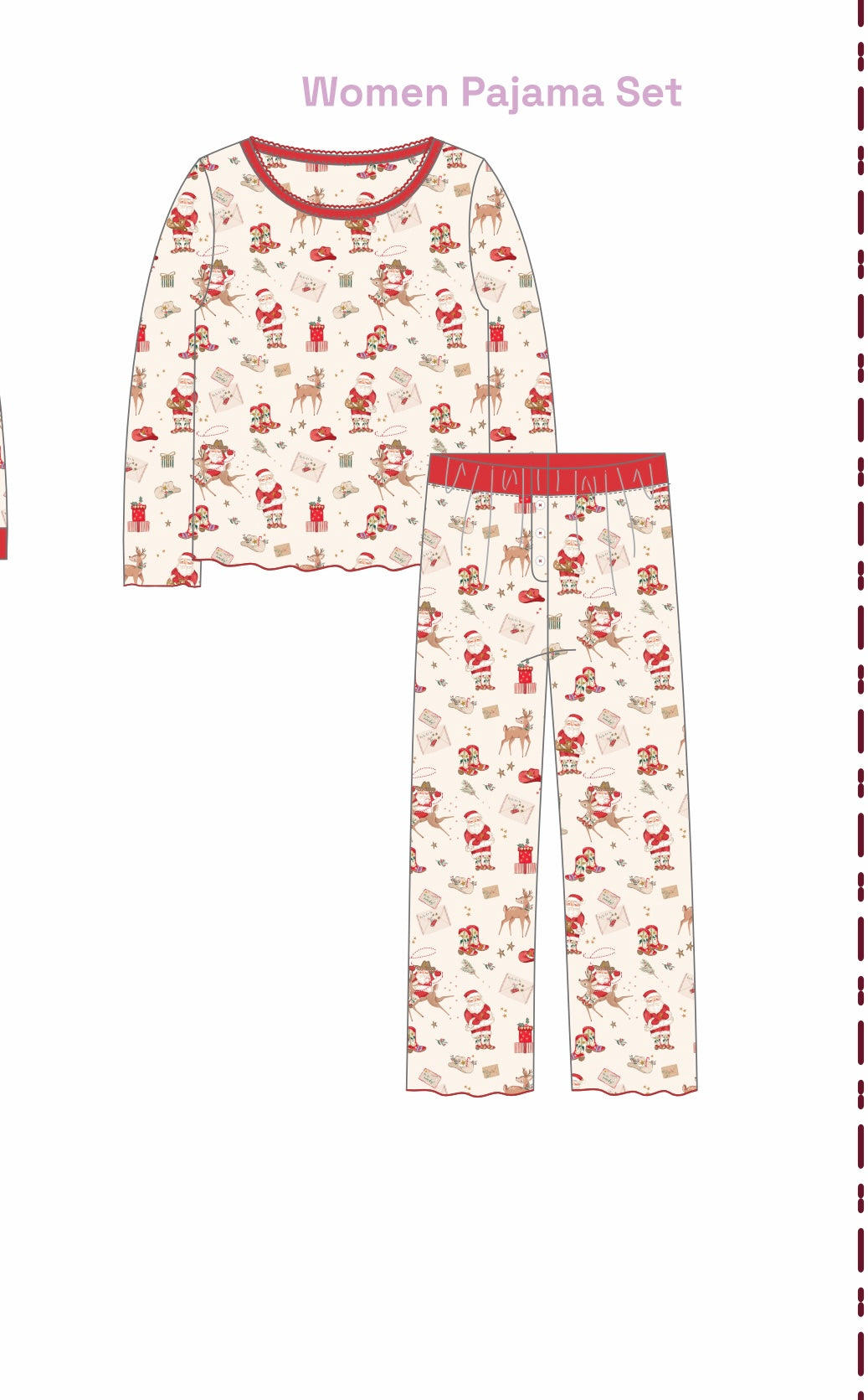 Cowboy Christmas Women's Pima Cotton Pajama Set