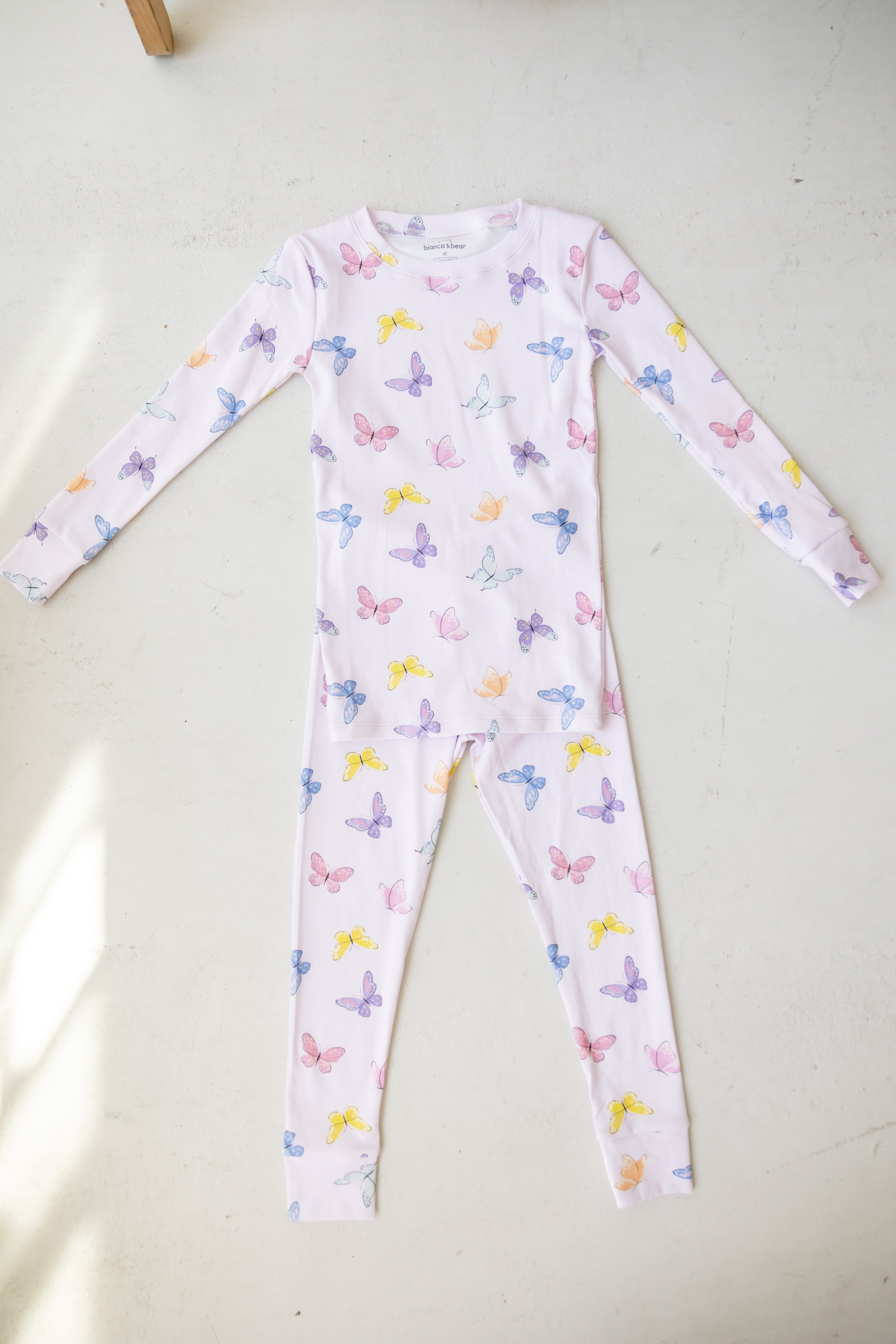 butterfly long sleeve pajama set