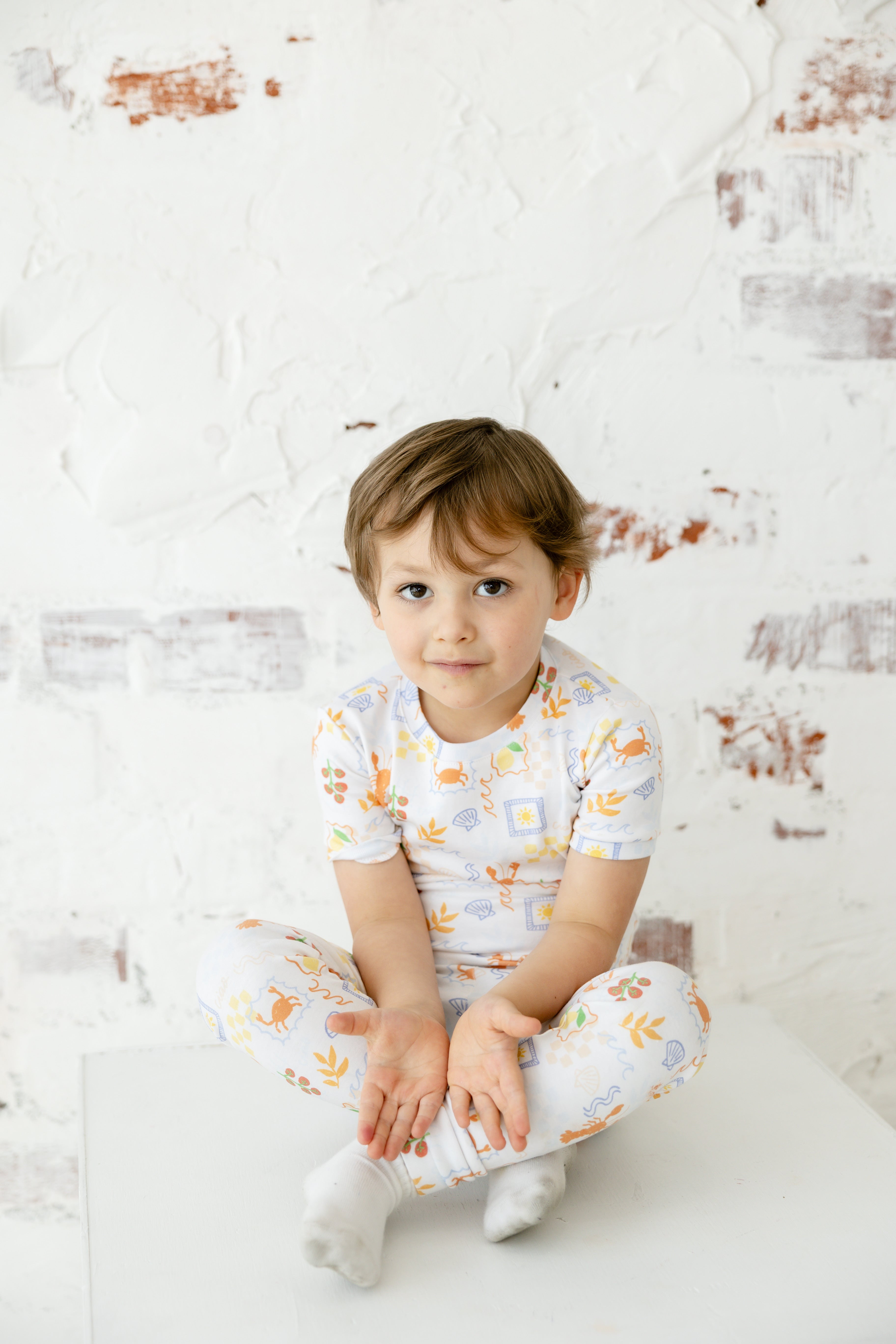 amalfi short sleeve long pant pajama set