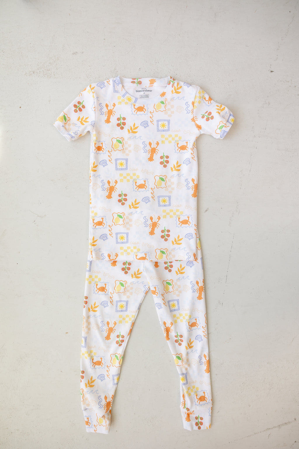 amalfi short sleeve long pant pajama set
