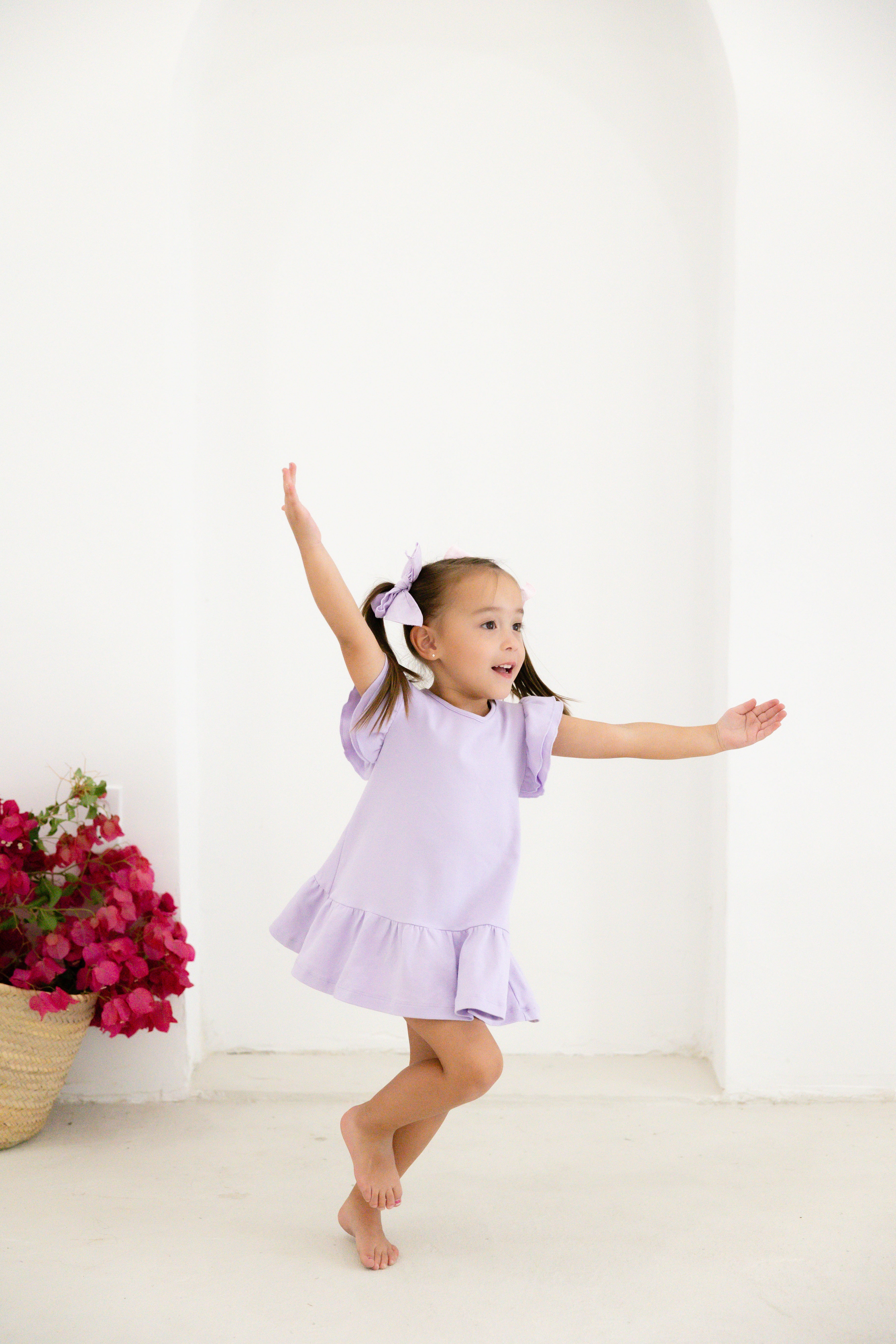 lavender ruffle dress