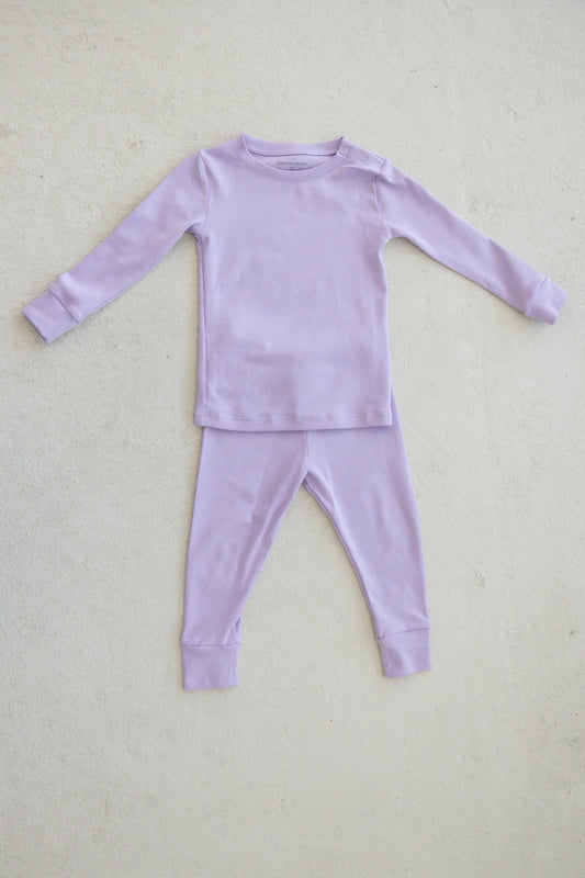 lavender long sleeve pajama set