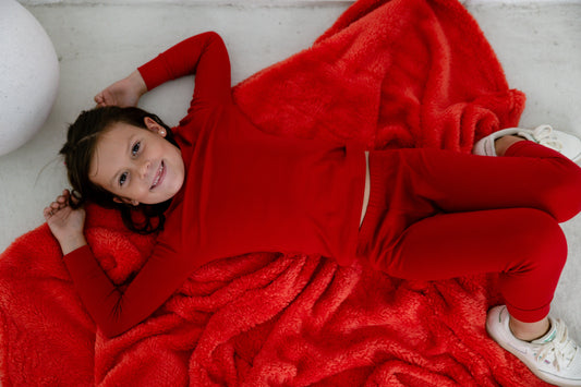 red long sleeve pajama set