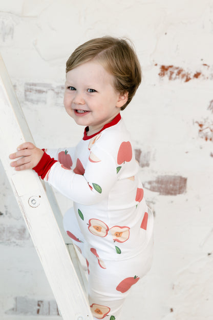 apple of my eye long sleeve pajama set