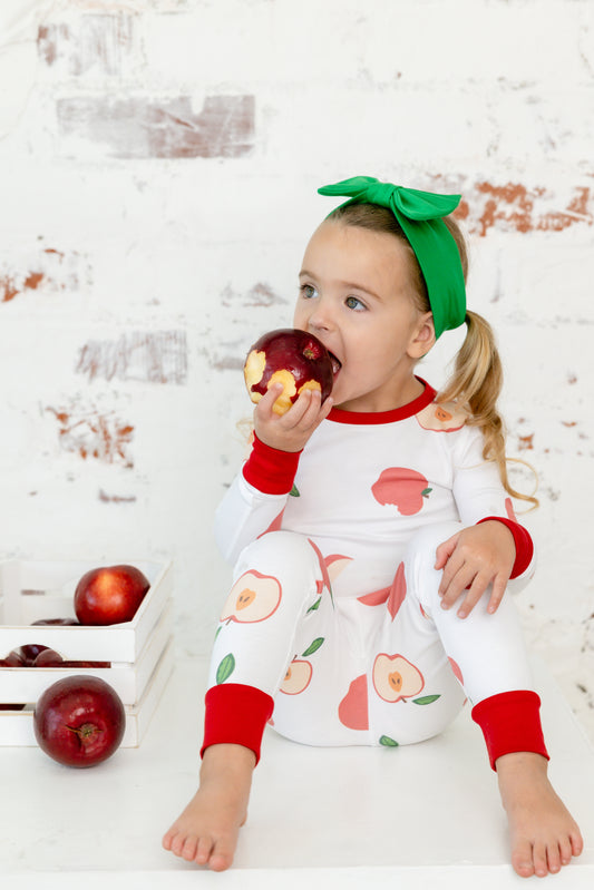 apple of my eye long sleeve pajama set