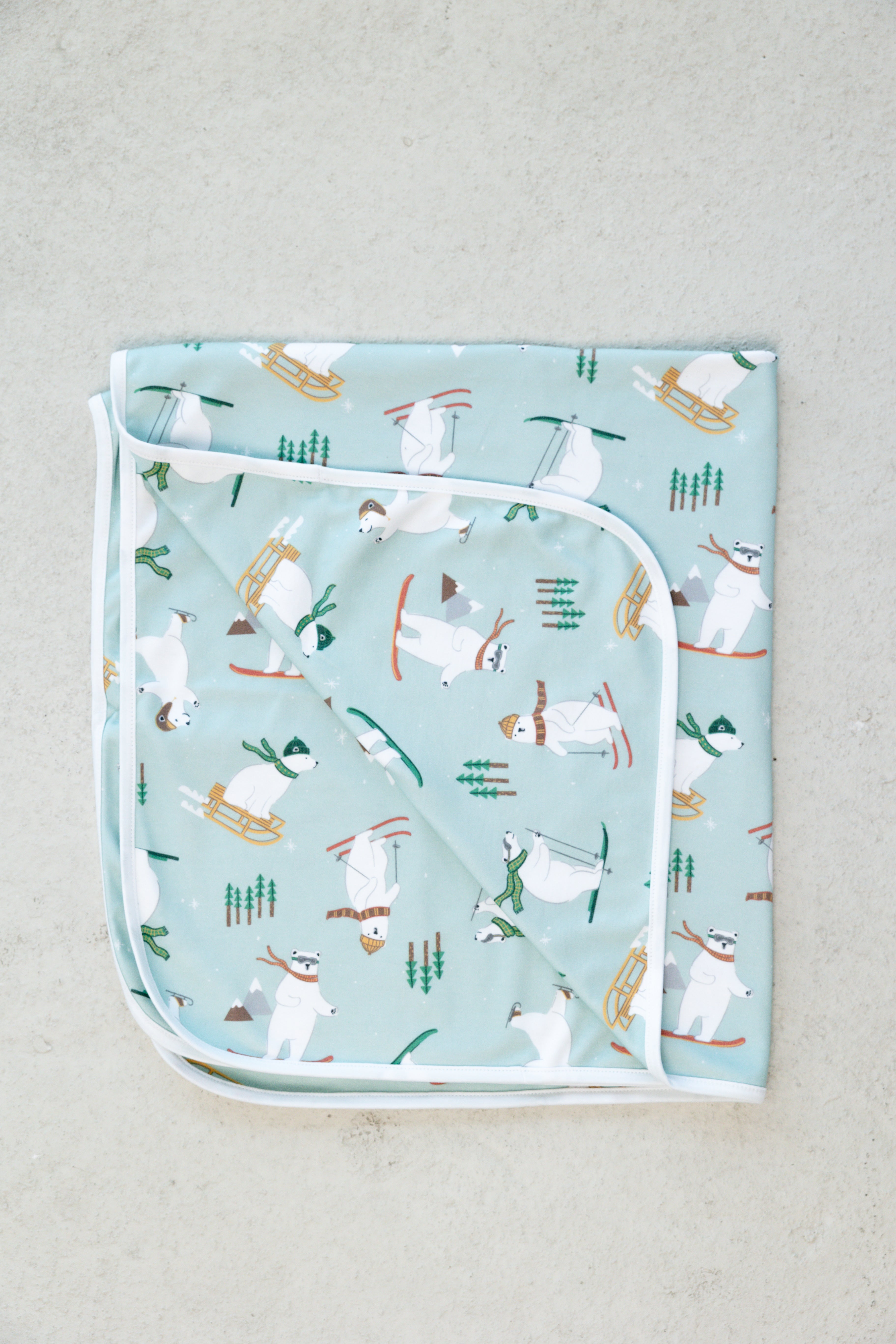 polar bear snow day blanket