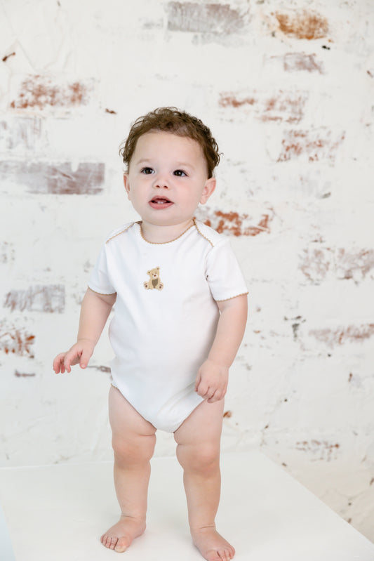 teddy bear short sleeve bodysuit