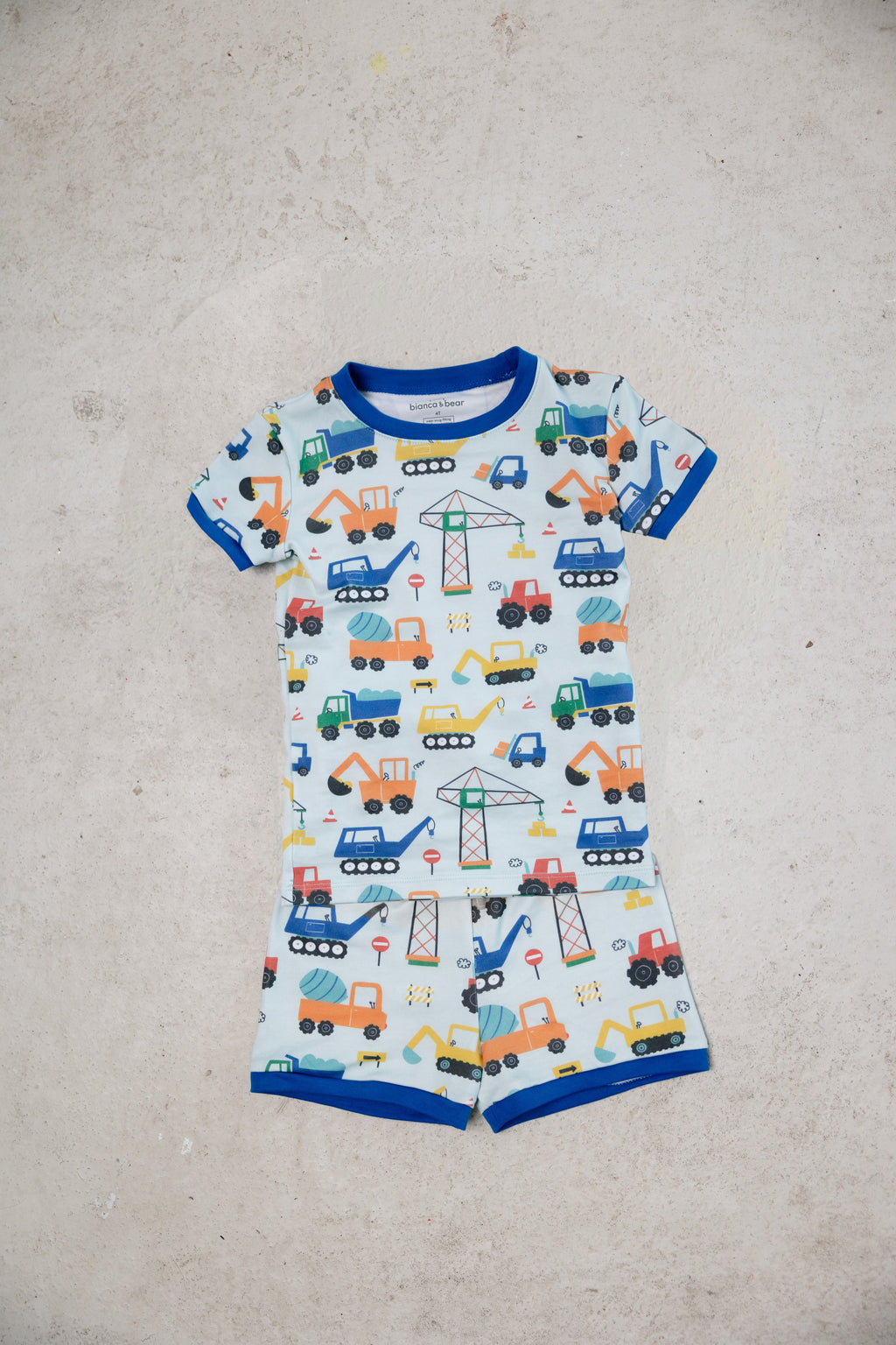 construction mint short sleeve pajama set