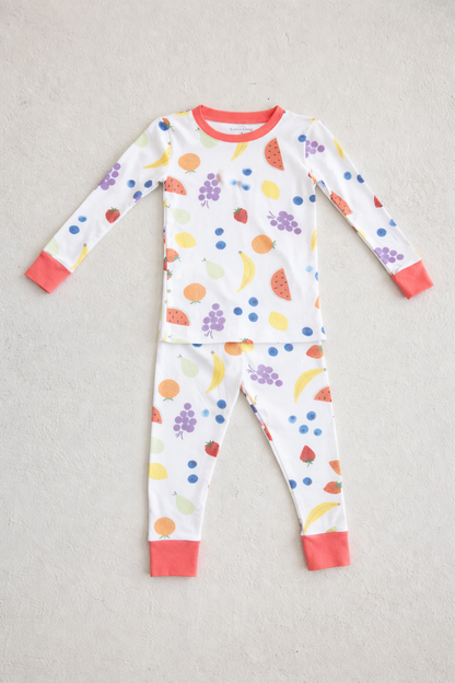 vitamin c coral long sleeve pajama set