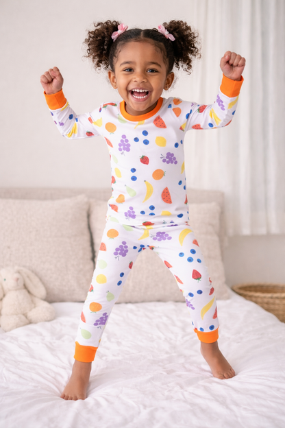 vitamin c orange long sleeve pajama set