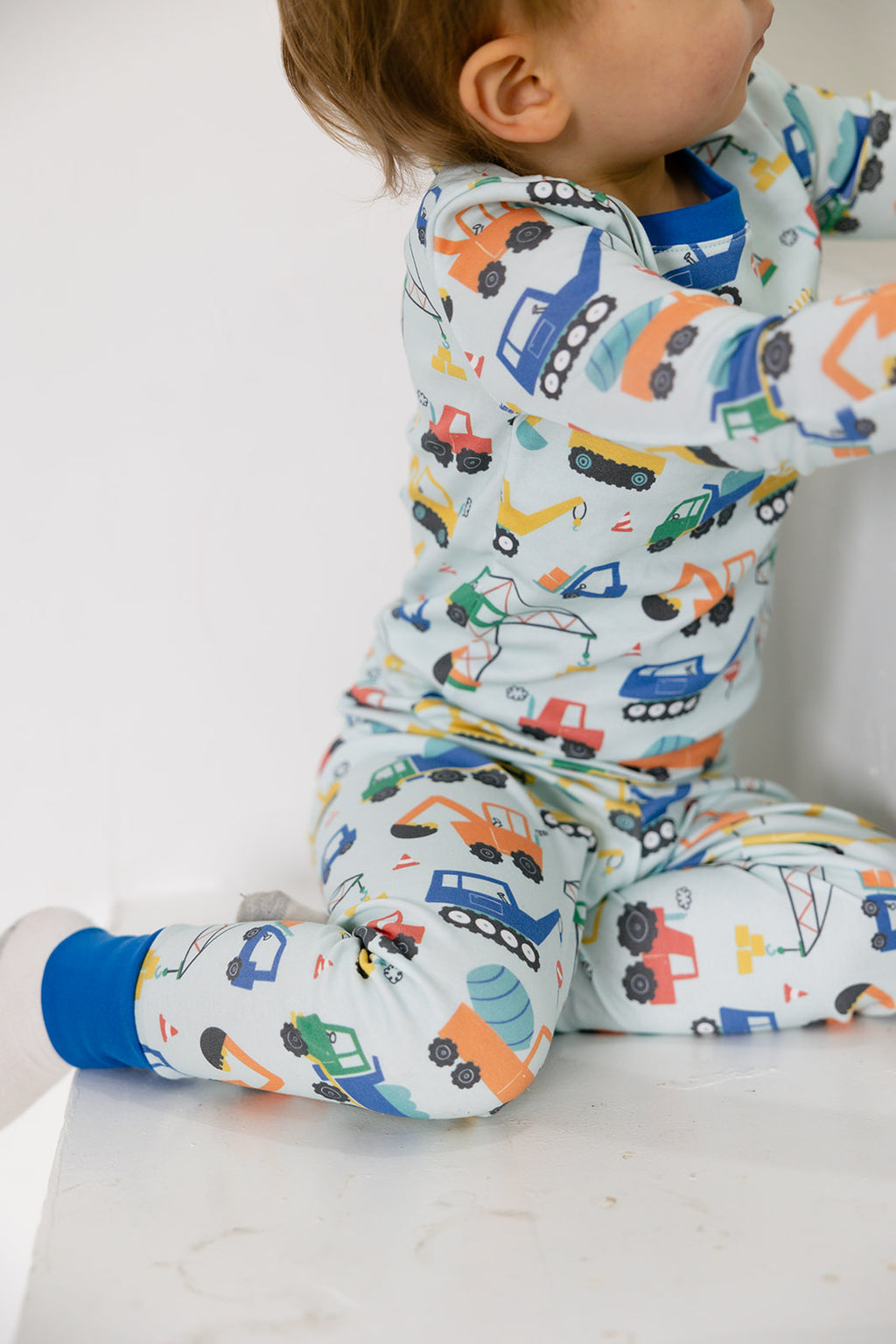 construction mint long sleeve pajama set