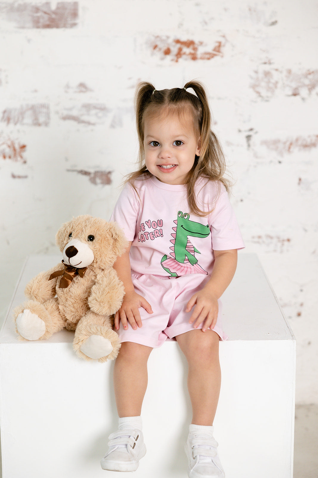 alligator pink short set